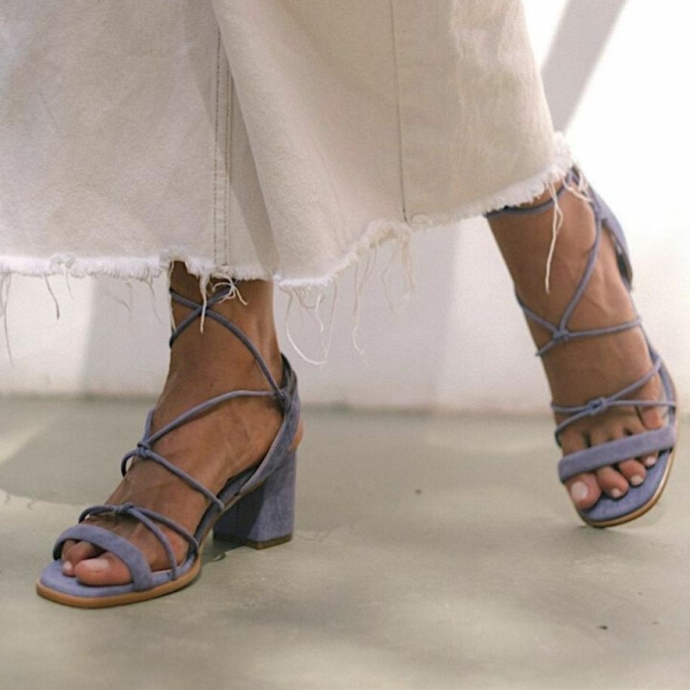 ALOHAS Sophie Jasmine Purple Gladiator Statement Lace Up Sandals
